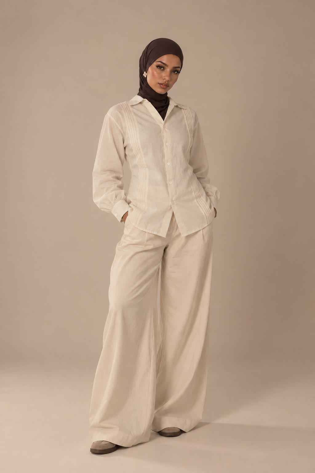 Pleated Two-Piece Set