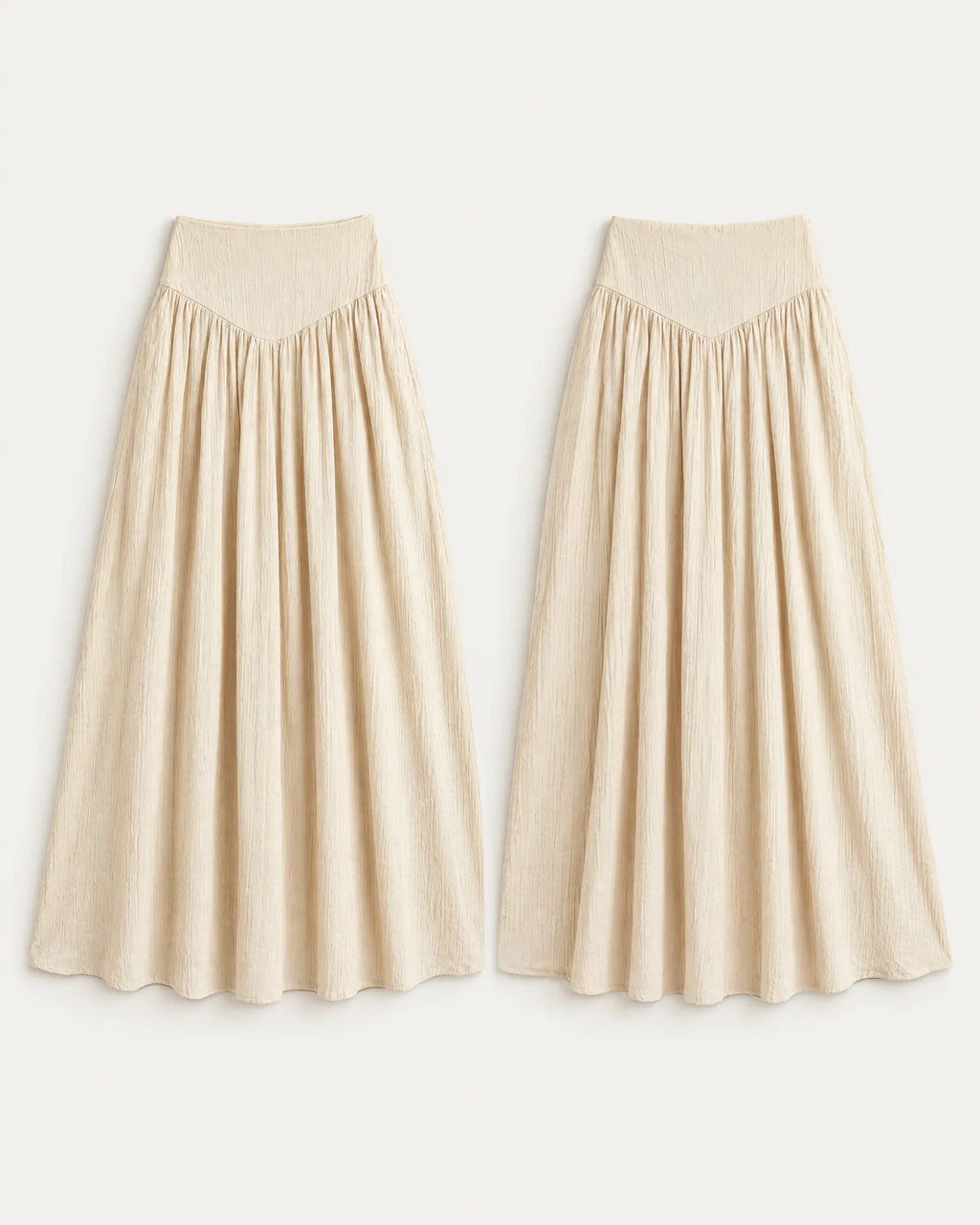 Apricot Maxi Skirt — Apricot — front and back flat lay