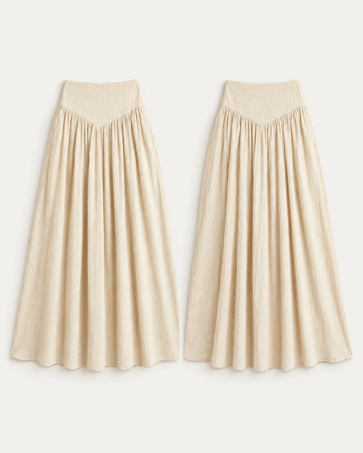 Apricot Maxi Skirt — Apricot — front and back flat lay