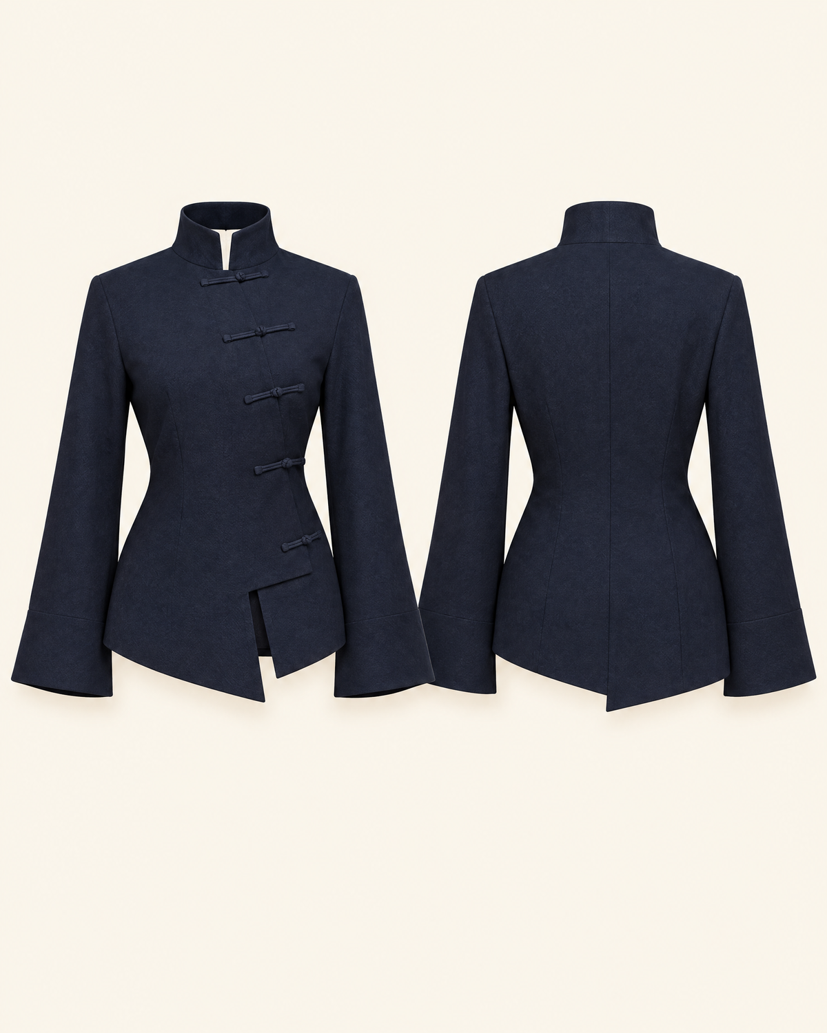 Navy Mandarin — navy front and back flat lay