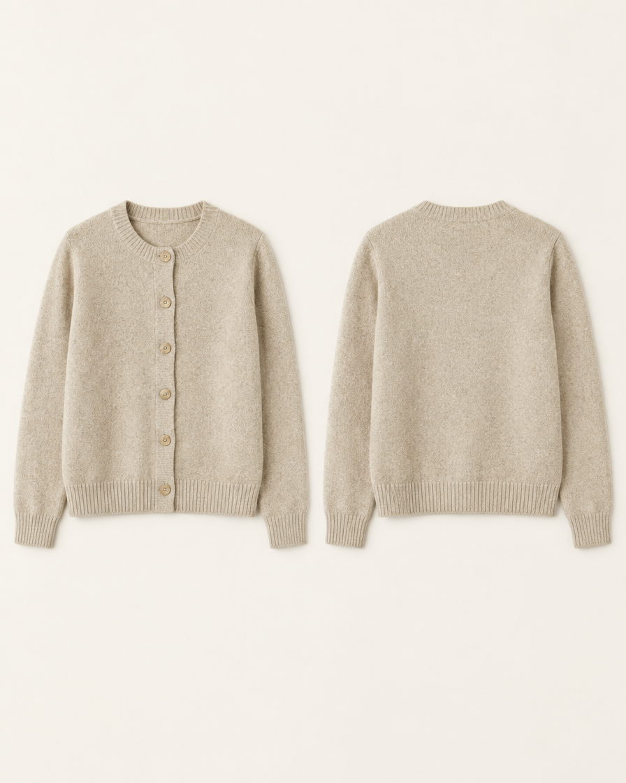 Oat Knit — oat front and back flat lay